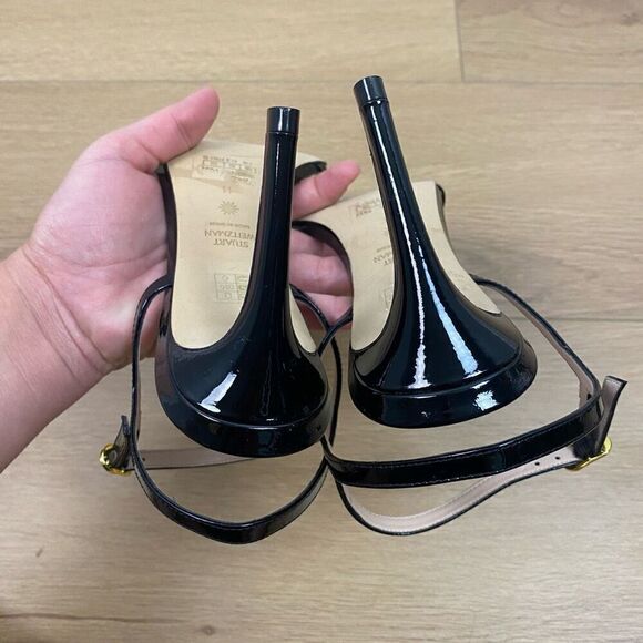 STUART WEITZMAN Starla Strappy Leather Heel Sandals - Picture 9 of 10